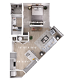 Studio (620 SF)